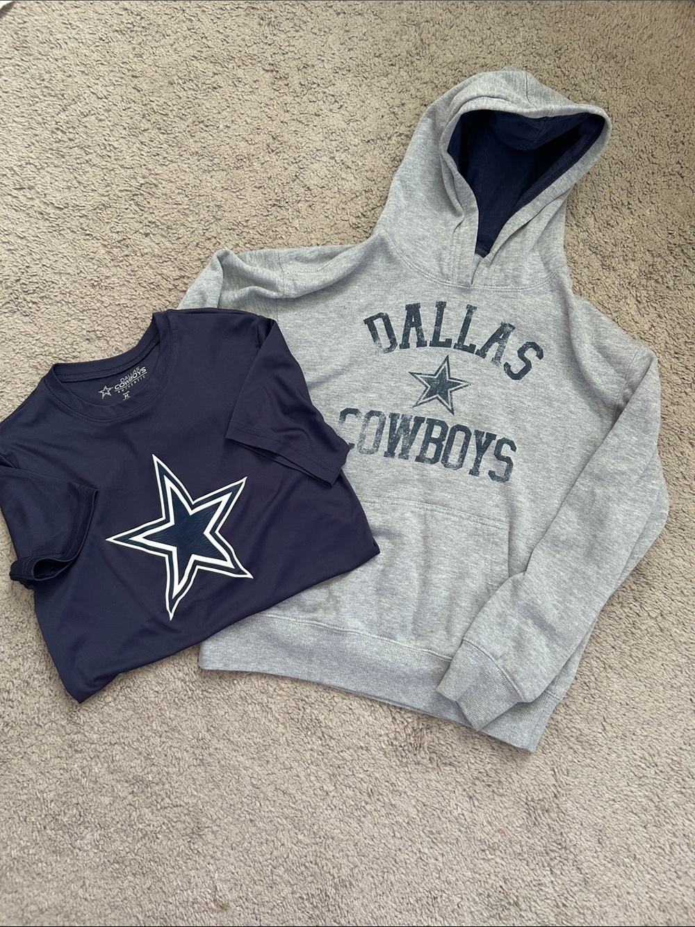 Bundle of Dallas Cowboys Kids Gray Hoodie & Navy Tee Set